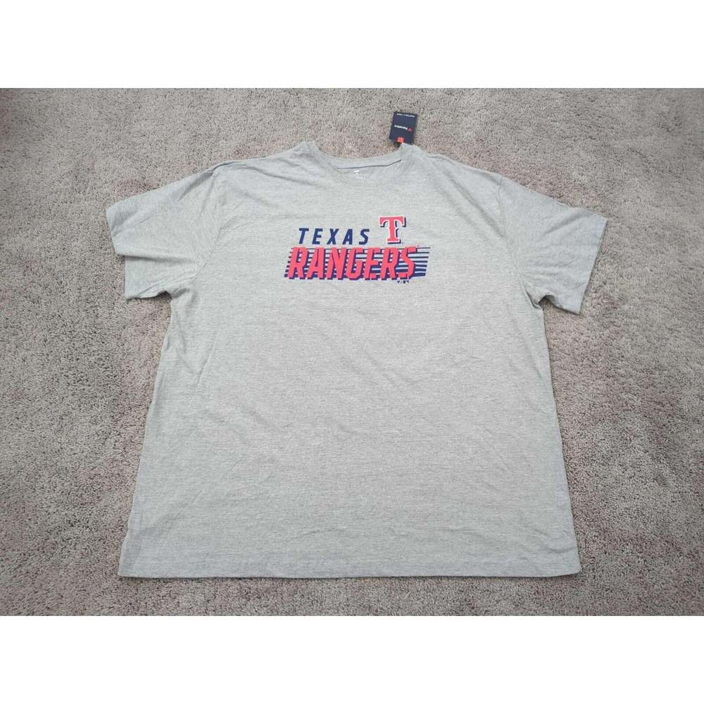 Texas Rangers T Shirt Mens 4XL MLB Baseball Fanatics Athletic Gray